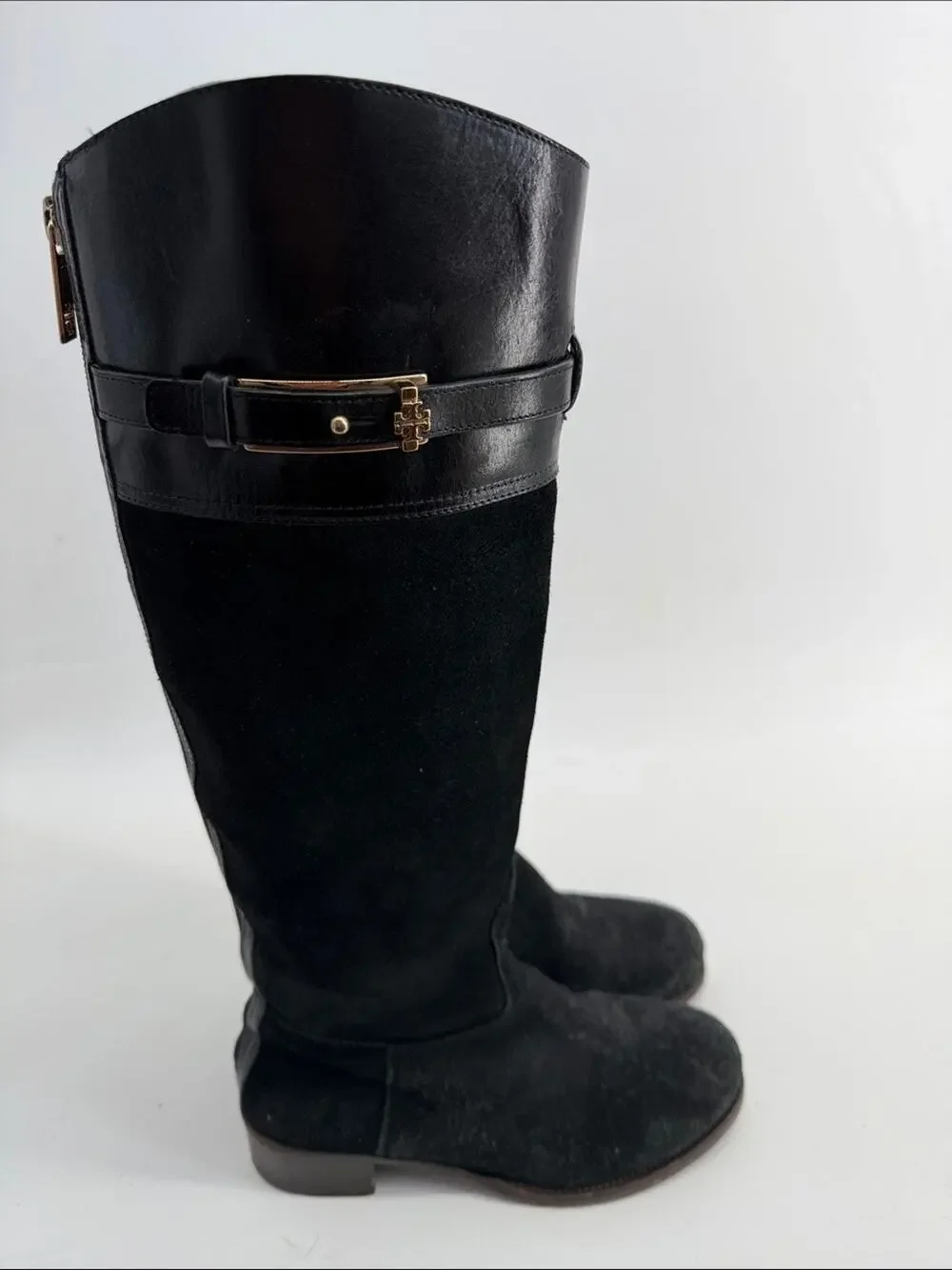 Tory Burch Jenna suede knee high heeled riding boots sz 6.5